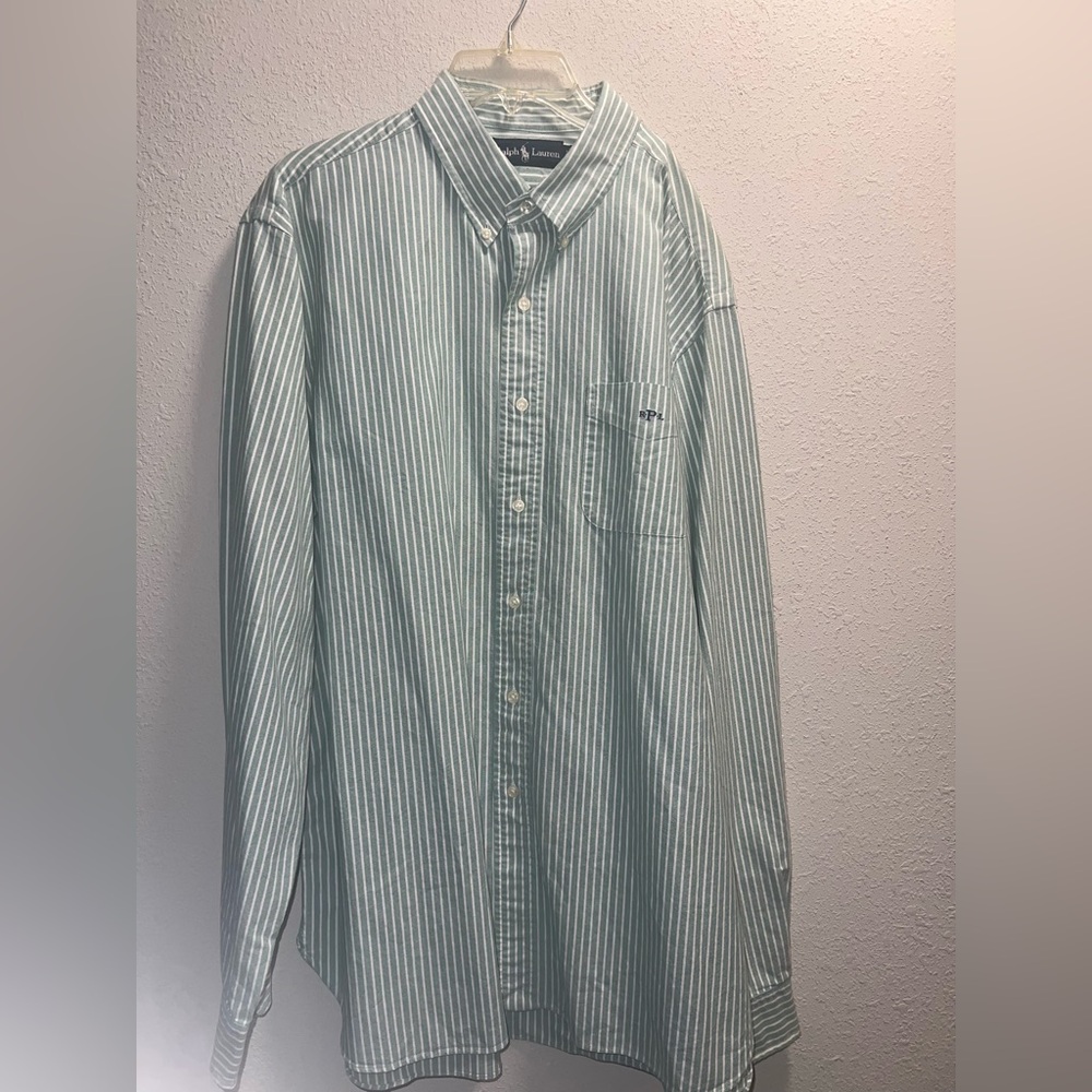 NWOT Ralph Lauren Mint Striped Button Down Shirt